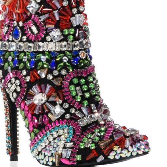 AZALEA WANG " TOTALLY BLITZED " EMBELLISHED BOOTIE IN MULTI(BRAND NEW!!!… - Picture 3 of 7